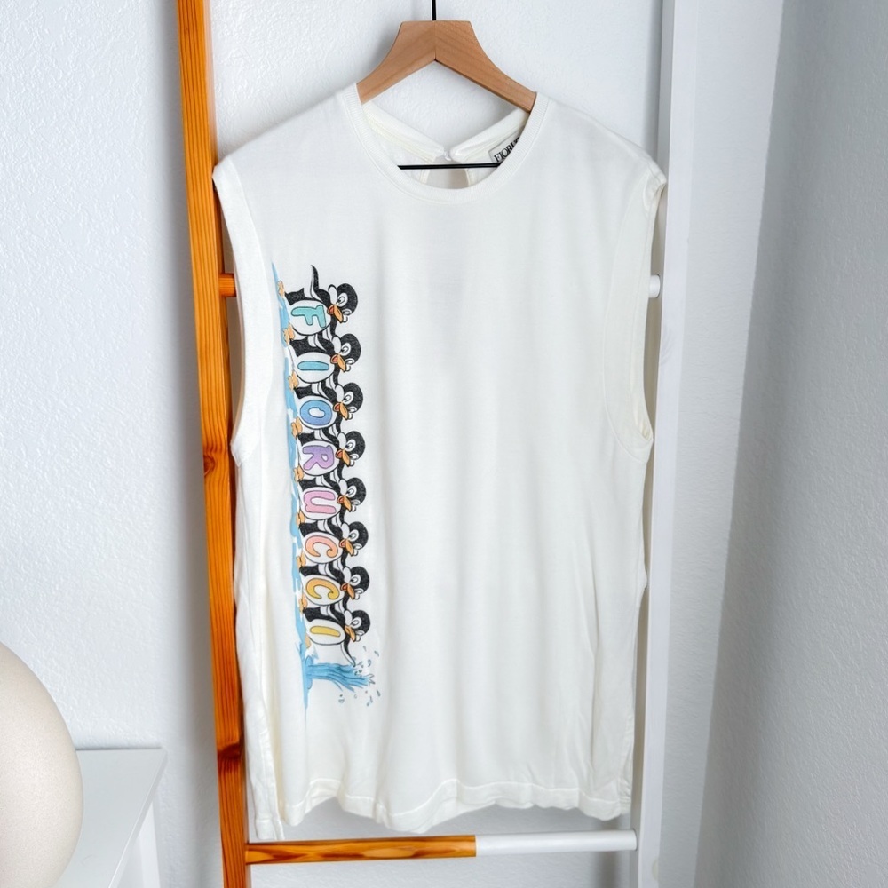 Fiorucci Penguin March Logo Oversized Muscle Tank Top